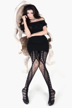 Twist Of Fate Melange Fishnet Tights