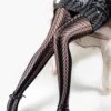 Lady’s Ombre Column Pattern Fishnet Tights -Selected Women's Clothing Store 168YD119 BLK web