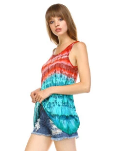 Tie Dye For You Tank Top -Selected Women's Clothing Store 4762 COR AQU 2 FS