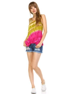 Tie Dye For You Tank Top -Selected Women's Clothing Store 4762 TAN FUS 4 FS