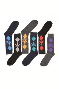 Men's Dress Socks Argyle Weed Print