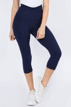 High-Rise Essential Capri Leggings -Selected Women's Clothing Store 518SD NVY 1577368c 2a77 4048 bcd2 4be8a41af707