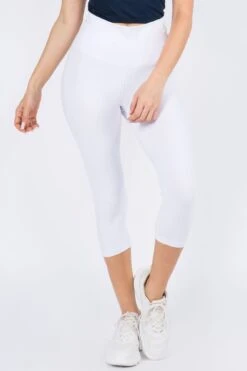 High-Rise Essential Capri Leggings -Selected Women's Clothing Store 518SD WHT 77bfc5db aa77 4d5d bf89 49986e542a7c