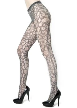 Abstract Crescent Fishnet -Selected Women's Clothing Store 6110006 gry whtBG