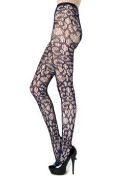 Abstract Crescent Fishnet -Selected Women's Clothing Store 6110006 nav whtBG