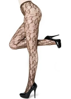 Floral Butterfly Fishnet Pantyhose -Selected Women's Clothing Store 6110007 cof whtBG