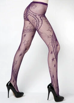&New Stars And Swirling Ribbons Fishnet Tights -Selected Women's Clothing Store 6110021 pur 2