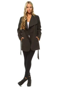 Tailored Style Tie Waist Trench Coat -Selected Women's Clothing Store 69172 DOL 3