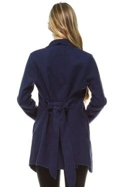 Tailored Style Tie Waist Trench Coat -Selected Women's Clothing Store 69172 NAV 3