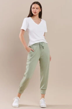 Sporty Cropped Joggers -Selected Women's Clothing Store 817JG017 SAG 5 l