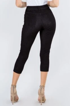 High-Rise Capri 5-Pocket Jeggings -Selected Women's Clothing Store 817JN096 BLK 3
