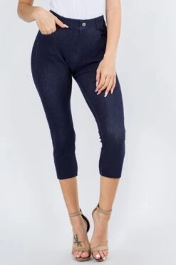 High-Rise Capri 5-Pocket Jeggings -Selected Women's Clothing Store 817JN096 NBL