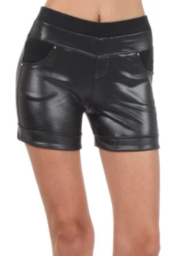 Gemma Faux Leather Short -Selected Women's Clothing Store 821JD010 BLK