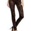 Metallic Etched High Rise Fleece Lined Leggings -Selected Women's Clothing Store 823mp001