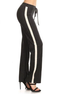 Contemporary Striped Ponte Palazzo Pants