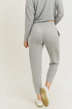 Basic Knit Drawstring Joggers -Selected Women's Clothing Store 827JG001 HGR 5 l