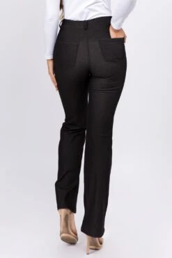 Denim Flare Cotton Blend Pants -Selected Women's Clothing Store 827JN270 BLK 3 CROP BACK 9c83f814 9d48 4def 8820 1ddaefb840f4