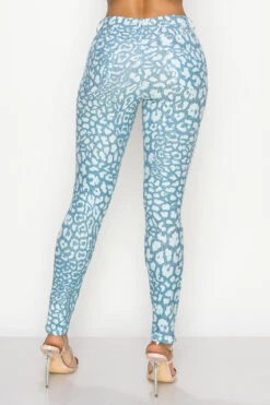 Icy Leopard Print Jeggings With Belt Loops -Selected Women's Clothing Store 827JP005 BLU 3