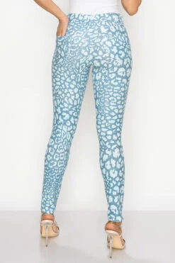Icy Leopard Print Jeggings With Belt Loops -Selected Women's Clothing Store 827JP005 BLU 4