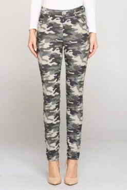 Camouflage 5-Pocket Jeggings With Belt Loops -Selected Women's Clothing Store 827JP011 AMG