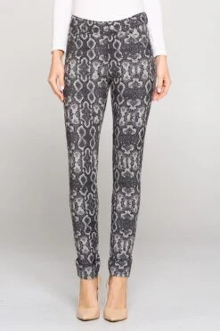 Bold Snakeskin Jeggings With Belt Loops