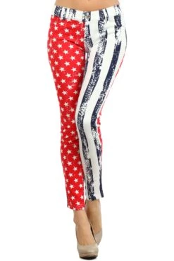 USA Stars And Stripes Printed Jeggings