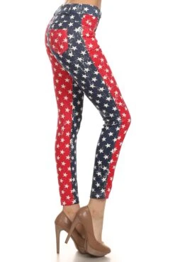 Red White And Blue Star Spangled Jeggings -Selected Women's Clothing Store 827jn068 3