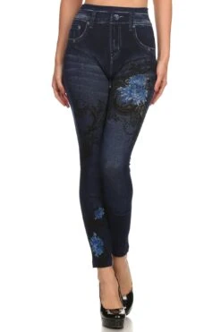 The Christiana Faux Denim Legging
