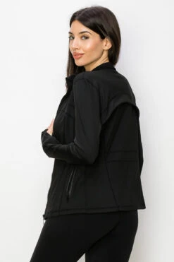 Fitted Performance Zip Up Active Jacket -Selected Women's Clothing Store ACT207 BLK7