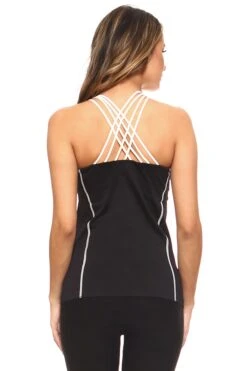 Cross Back Performance Tank Top -Selected Women's Clothing Store ACT302 BLK 3
