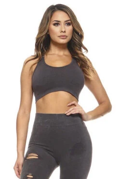 Live On The Edge Distressed Vintage Wash Bra Top -Selected Women's Clothing Store ACT611 CHA 2 l