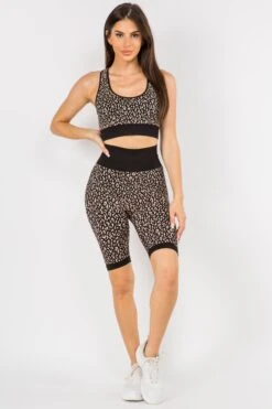 Cheetah Seamless Biker Short Set -Selected Women's Clothing Store ACT654 SML825024