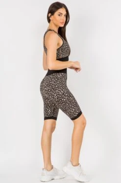 Cheetah Seamless Biker Short Set -Selected Women's Clothing Store ACT654 SML825024 2
