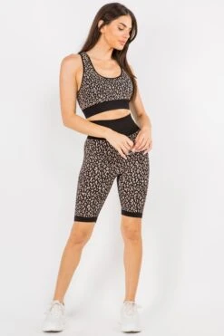 Cheetah Seamless Biker Short Set