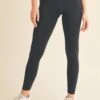 Women's Crossover Waistband Active Leggings -Selected Women's Clothing Store ACT690 ACT827138 BLK 1