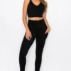 SUPER SOFT Sport Bra And Leggings Active Set With Pockets -Selected Women's Clothing Store ACT690 BLK ACT827120 BLK1