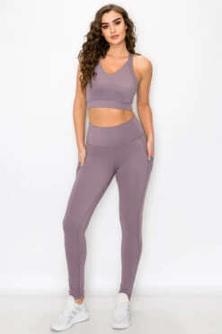 SUPER SOFT Sport Bra And Leggings Active Set With Pockets -Selected Women's Clothing Store ACT690 SMU ACT827120 SMU2