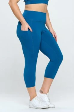 Plus Size SUPER SOFT Active Capri Legging With Pockets -Selected Women's Clothing Store ACT817120P TEL