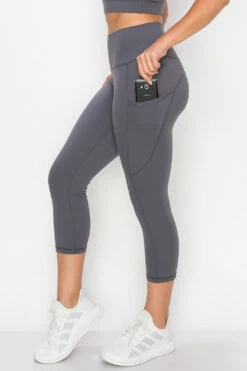 SUPER SOFT Active Capri Legging With Pockets -Selected Women's Clothing Store ACT817120 CHA3