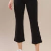 Women's Ultra Soft High Waisted Flared Yoga Capris -Selected Women's Clothing Store ACT817137 BLK l