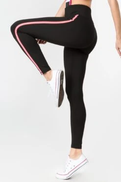 Slim And Sleek Stripes Active High Rise Leggings