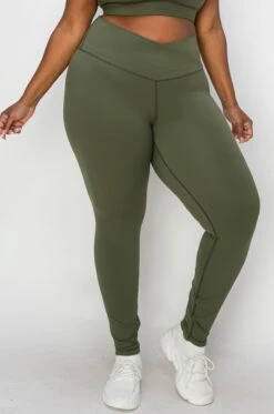 Women's Plus Size Crossover Waistband Active Leggings (XL Only) -Selected Women's Clothing Store ACT827138TP XL AMG 1
