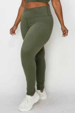 Women's Plus Size Crossover Waistband Active Leggings (XL Only) -Selected Women's Clothing Store ACT827138TP XL AMG 3