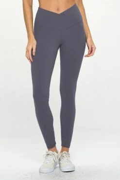 Women's Crossover Waistband Active Leggings -Selected Women's Clothing Store ACT827138 CHA