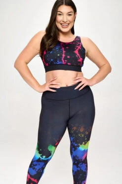 Plus Size Midnight Paint Splatter Active Set -Selected Women's Clothing Store ACTPT089 827PT089 XL 4 l 249e1625 8b23 487f a8de a5df37e3146b