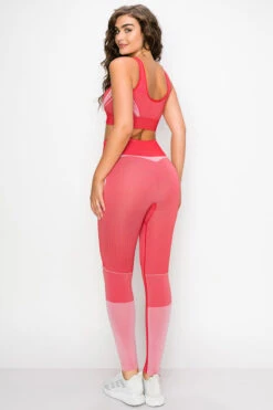 Toned And Lined Compression Active Workout Set -Selected Women's Clothing Store ACTS001 827S001 RED4