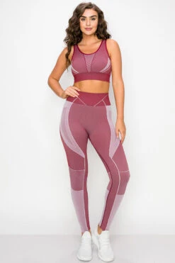Toned And Lined Compression Active Workout Set -Selected Women's Clothing Store ACTS001 827S001 WND1