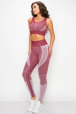 Toned And Lined Compression Active Workout Set -Selected Women's Clothing Store ACTS001 827S001 WND3
