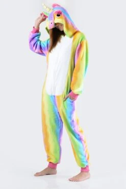 Plush Rainbow Stripe Unicorn Onesie -Selected Women's Clothing Store AOS013 5