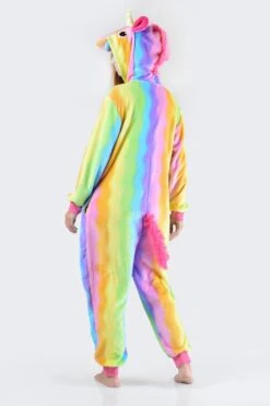 Plush Rainbow Stripe Unicorn Onesie -Selected Women's Clothing Store AOS013 6